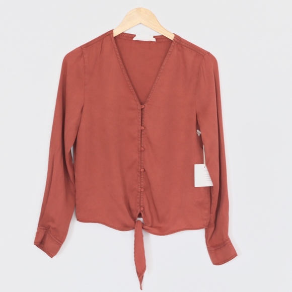 NWT C&C California 100% Lyocell Long Sleeve Blouse - Picture 2 of 6